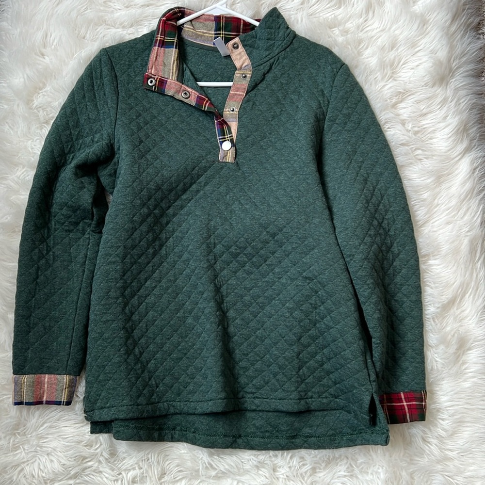 Quilted Pullover Sweater